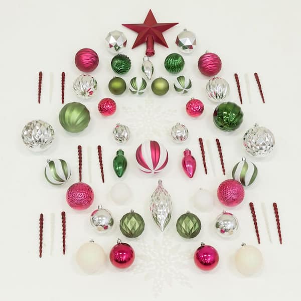 Holiday Deluxe 3.0 in. Multicolor Shatterproof Assorted Ornaments (100-Pack)