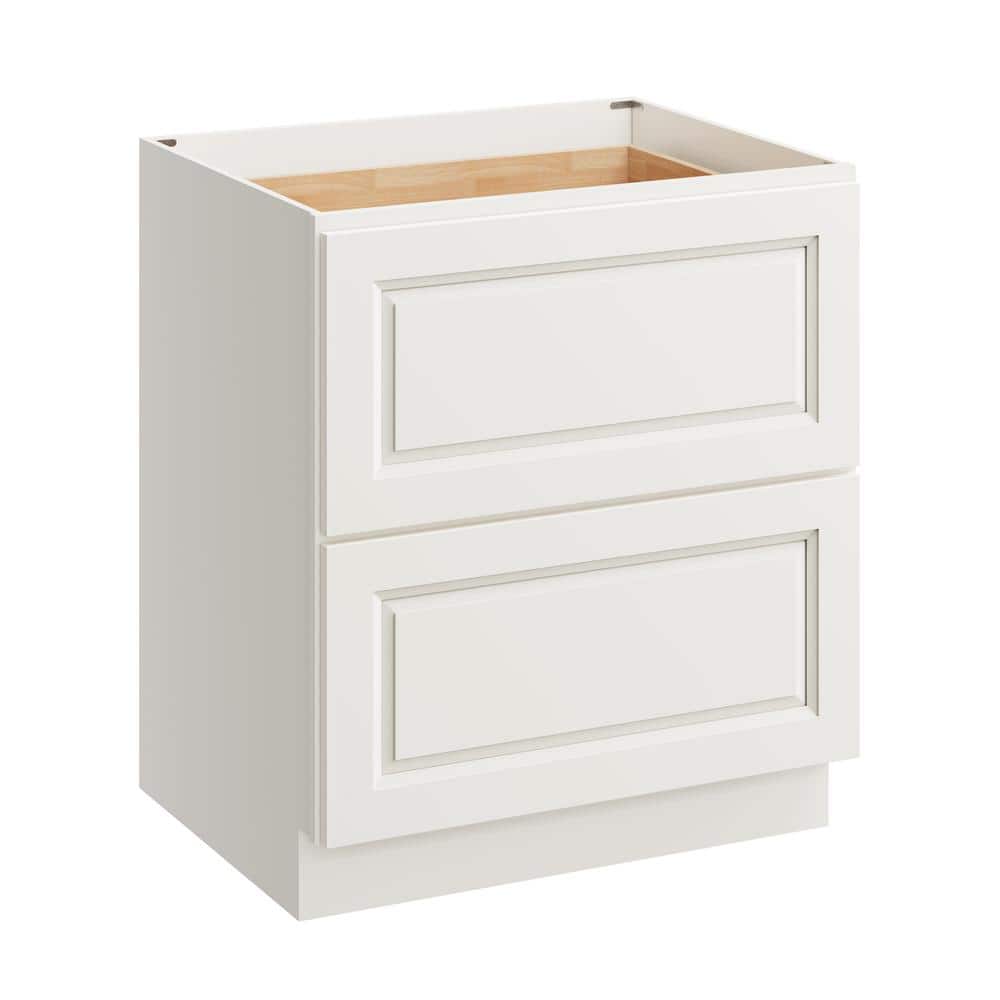 30 in. W x 24 in. D x 34.5 in. H in Glacier White Plywood Ready to Assemble Floor Base Kitchen Cabinet with 2-Drawers price history on PriceWatchPro