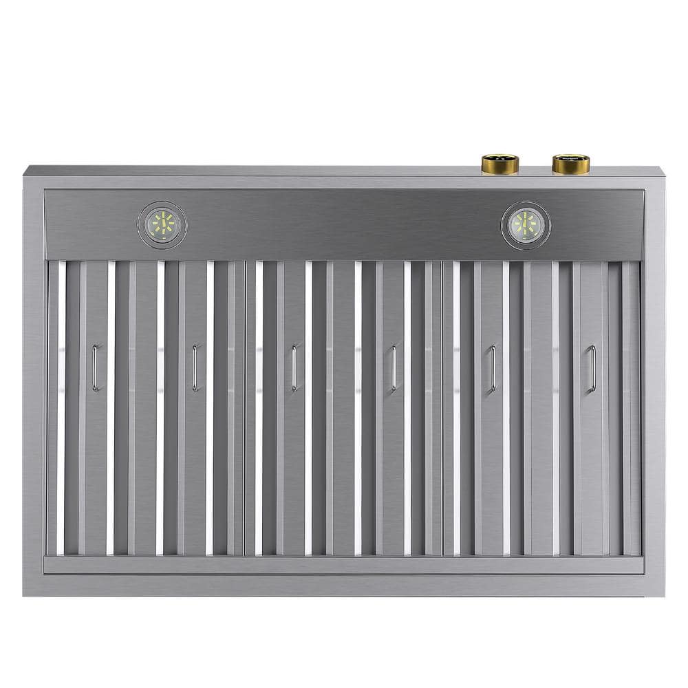 36-Inch Stainless Steel Under Cabinet Range Hood with Gold Accents