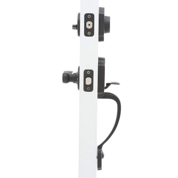 Sussex Oil-Rubbed Bronze Door Handleset with Springdale Lever Interior and Single Cylinder Deadbolt