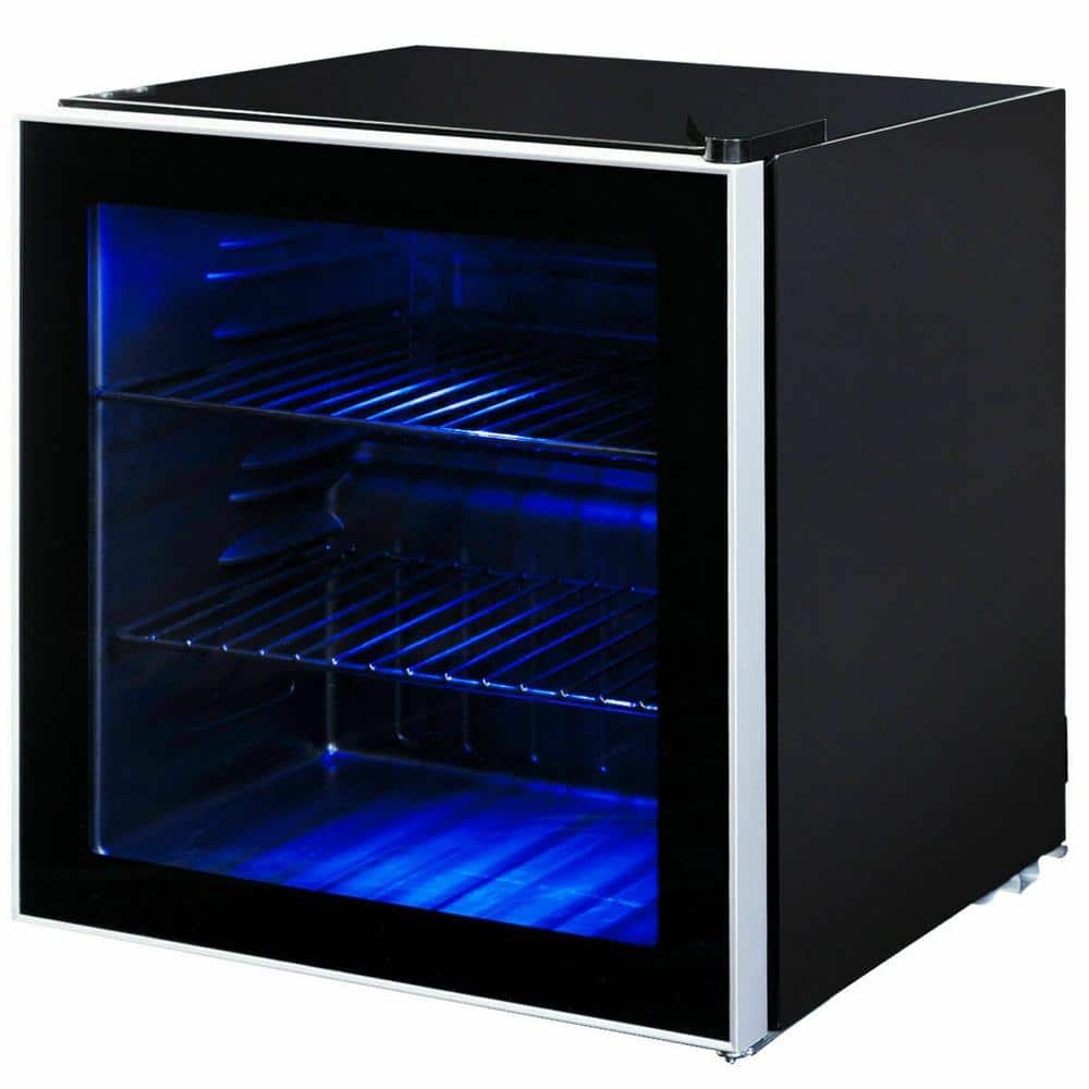 60 Can Beverage Mini Fridge 1.6 Cu. Ft. Glass Door Compressor Cooling 39 to 61 F with LED Light price history on PriceWatchPro