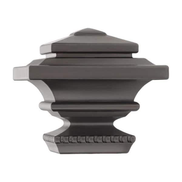 Photo 1 of ** 2 Pack non refundable**
Mix and Match Square 1 in. Curtain Rod Finial in Gunmetal (2-Pack)