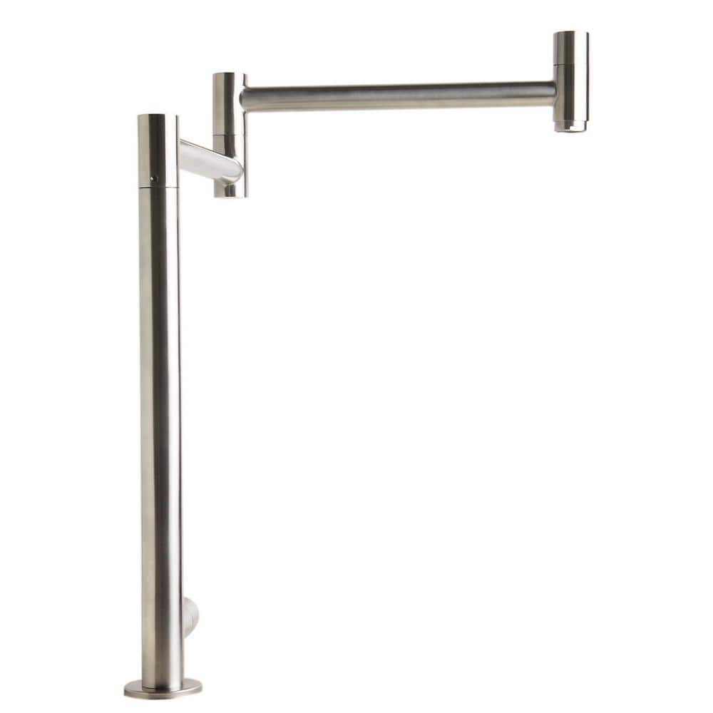 Brushed Stainless Steel Retractable Pot Filler Faucet