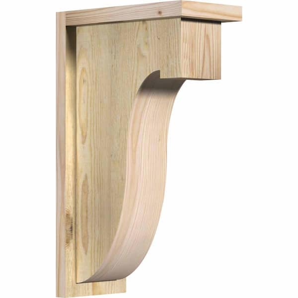 Ekena Millwork 6 in. x 12 in. x 20 in. Douglas Fir Del Monte Rough Sawn Corbel with Backplate