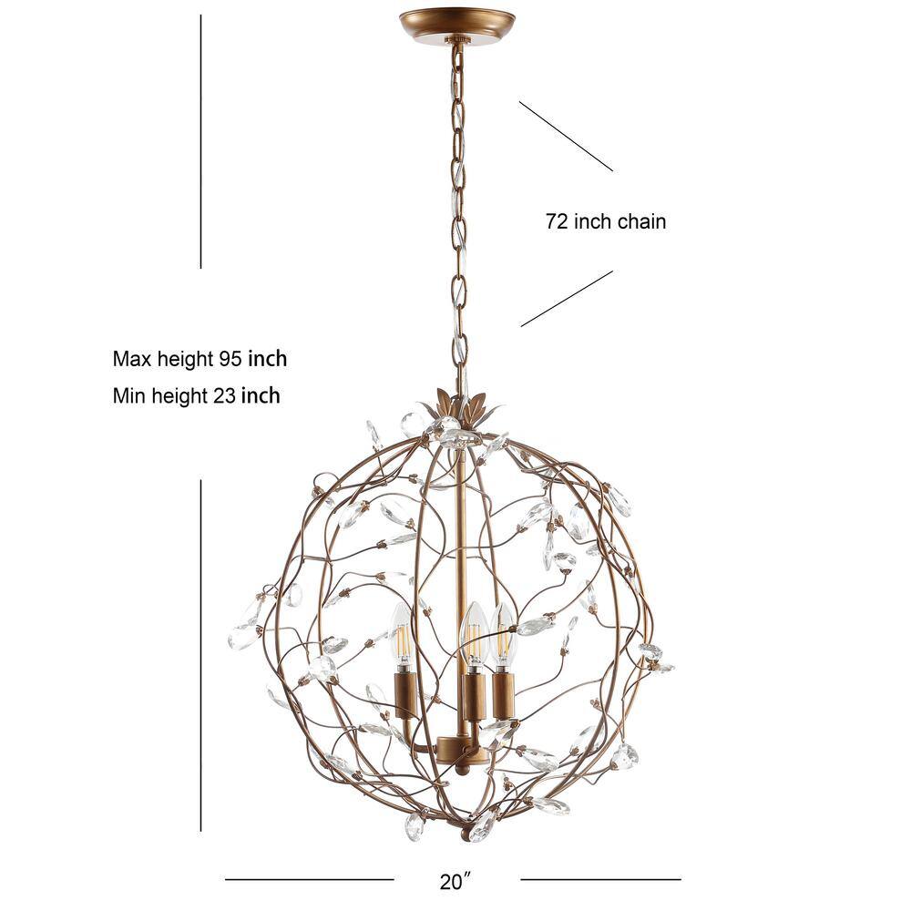Isabelle 20" Adjustable Antique Gold LED Pendant Light