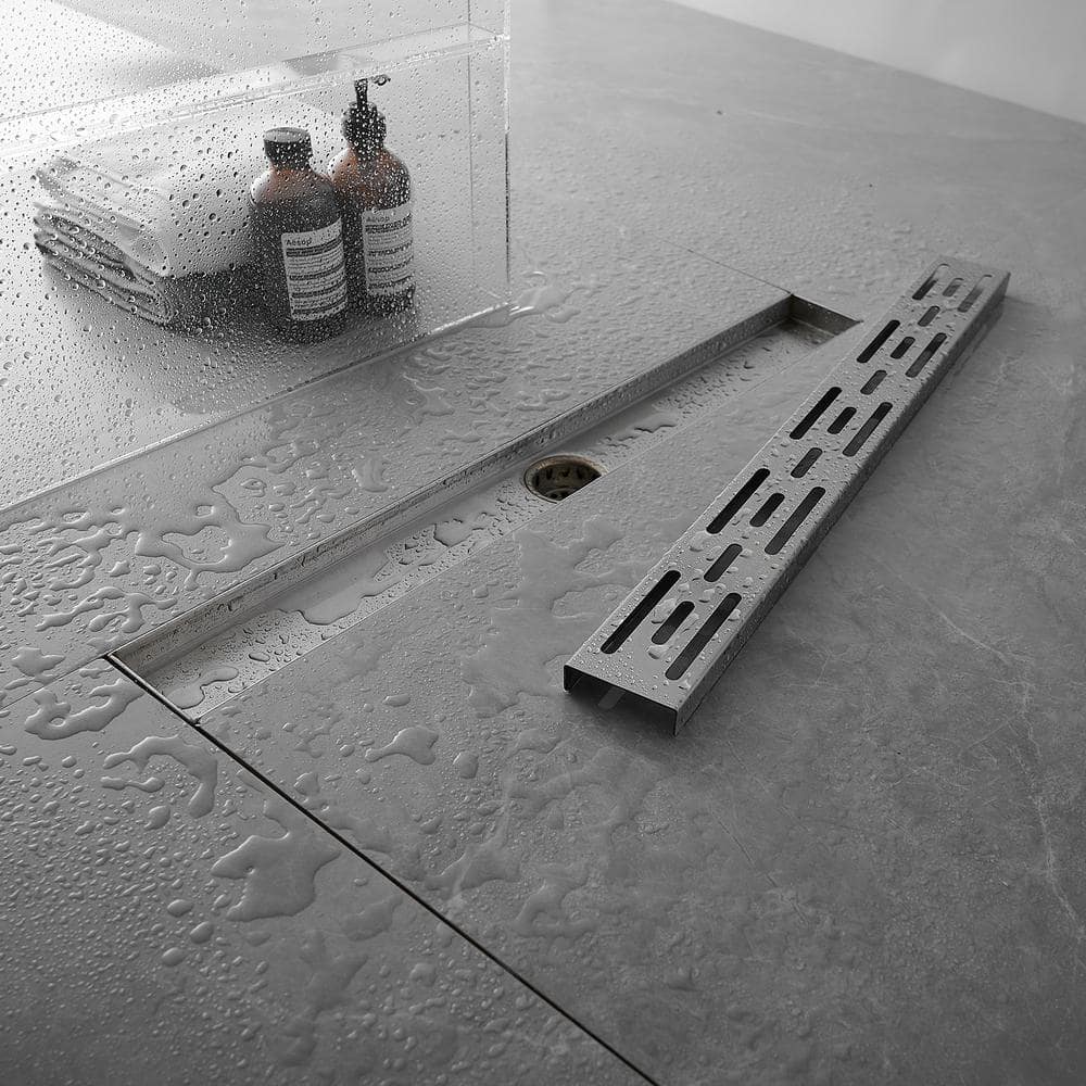 24-Inch Brushed Nickel Stainless Steel Linear Shower Drain