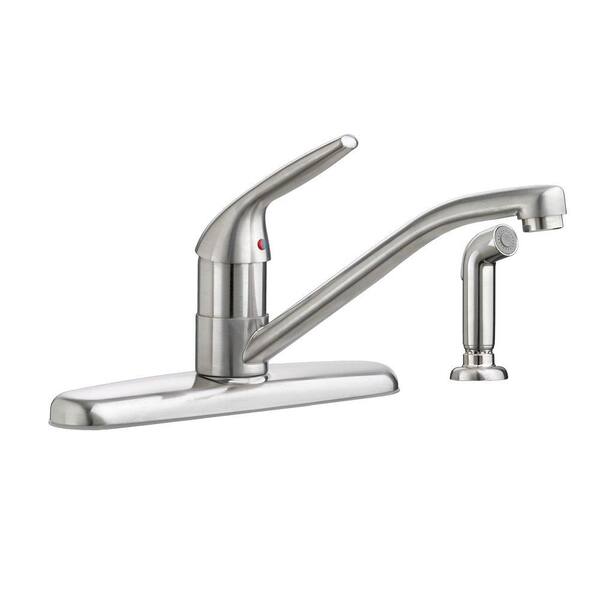 American Standard Colony Choice Single-Handle Standard Kitchen Faucet with Side Sprayer with 2.2 gpm in Stainless Steel