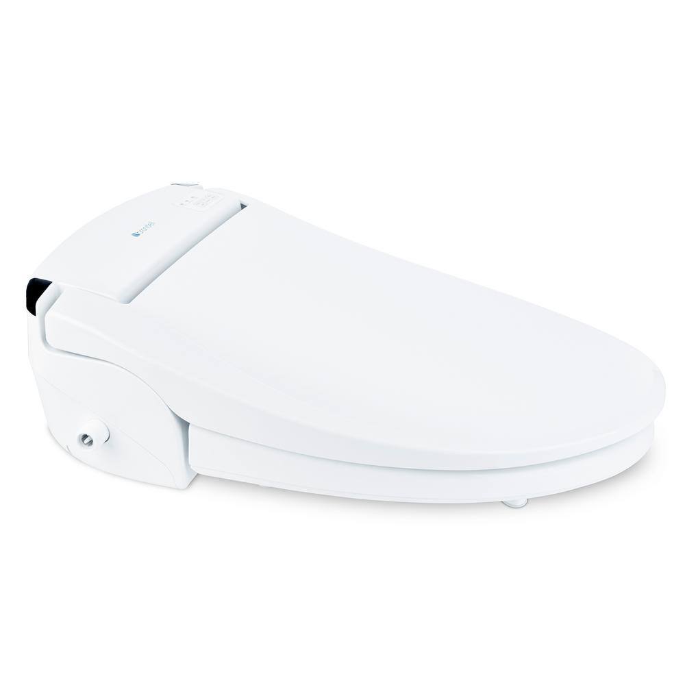 White Round Advanced Heated Bidet Toilet Seat with Stainless Steel Nozzle