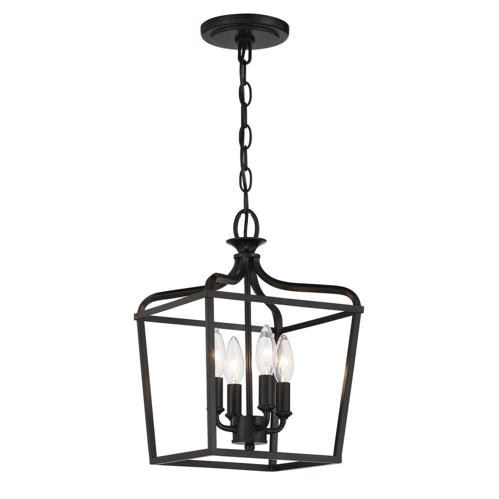 Coal Finish 4-Light Indoor Lantern Pendant