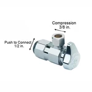 1/2 in. Push Connect Inlet x 3/8 in. Compression Outlet 1/4-Turn Angle Valve