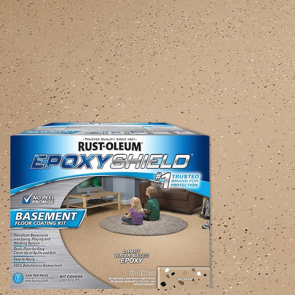 Rust-Oleum EpoxyShield 1 gal. Tan Satin Basement Floor Coating Kit (2-Pack)