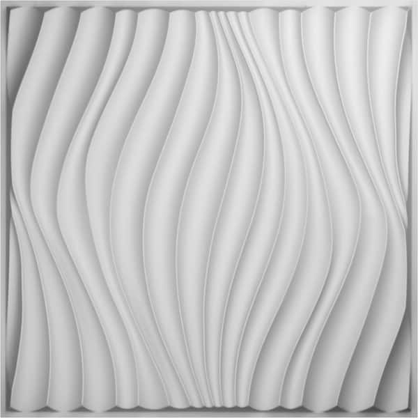 Ekena Millwork 19-5/8"W x 19-5/8"H Billow EnduraWall Decorative 3D Wall Panel, White, (10-Pack for 26.75 Sq.Ft.)