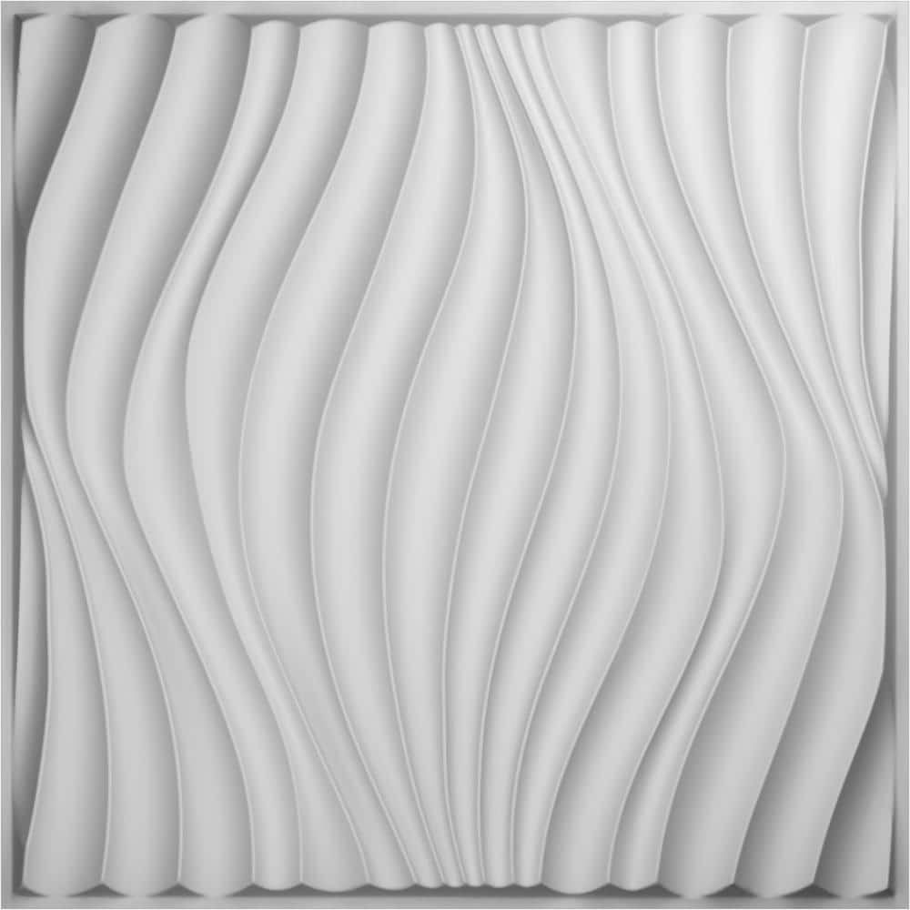 White Textured PVC 3D Decorative Wall Panels, 20-Pack