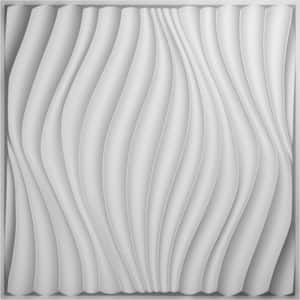 19-5/8"W x 19-5/8"H Billow EnduraWall Decorative 3D Wall Panel, White, (50-Pack for 133.73 Sq.Ft.)