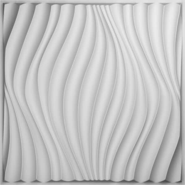 Ekena Millwork 19-5/8"W x 19-5/8"H Billow EnduraWall Decorative 3D Wall Panel, White, (50-Pack for 133.73 Sq.Ft.)