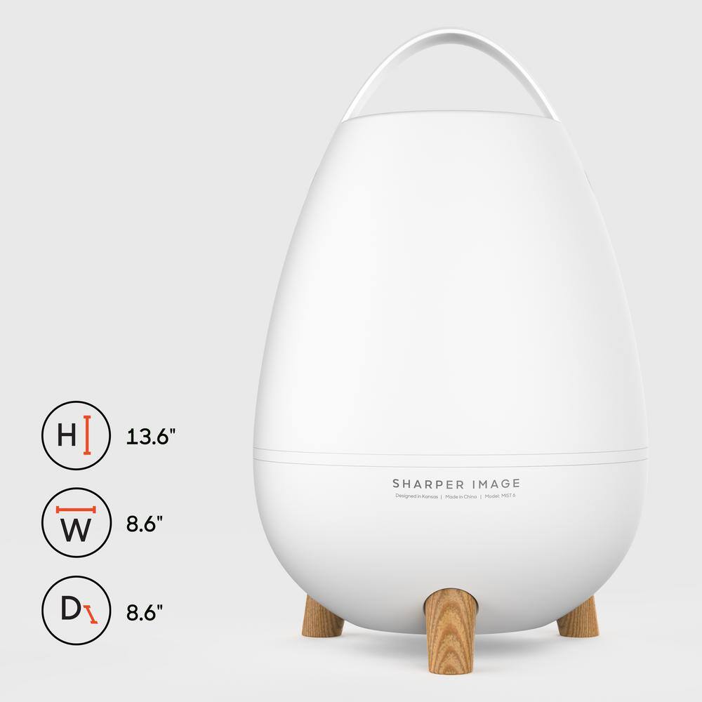 White Ultrasonic Humidifier with Wood Grain Accents and Auto Shutoff