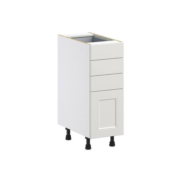 J COLLECTION 27 in. W x 34.5 in. H x 24 in. D Littleton Painted Gray Shaker Assembled Base Kitchen Cabinet with 4 Drawers
