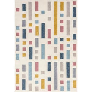 Sandrine Scattered Blocks Kids Multicolor 5 ft. x 8 ft. Mid-Century Modern Area Rug