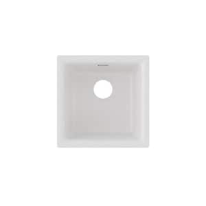 Quartz Classic White Quartz 15.75 in. Single Bowl Drop-In/Undermount Kitchen Sink