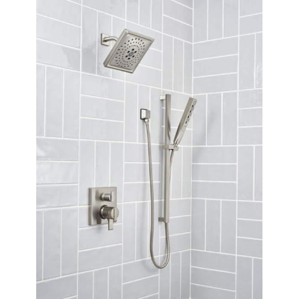 Modern Stainless Steel Wall-Mounted Shower Trim Kit with Lever Handle