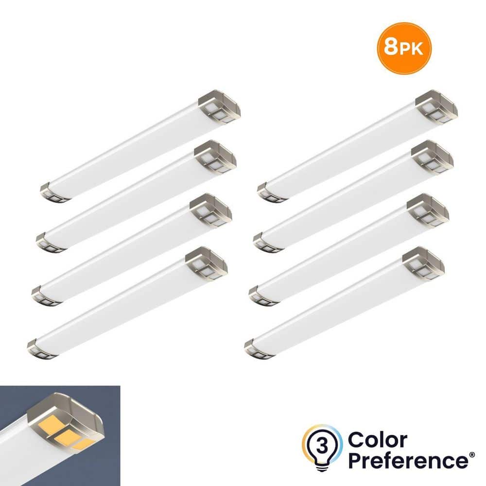 8-Pack NUDECO 4 ft. x 6 in. 4500 Lumens, Integrated LED Brushed Nickel Wraparound Light with Night Light, Selectable CCT price history on PriceWatchPro