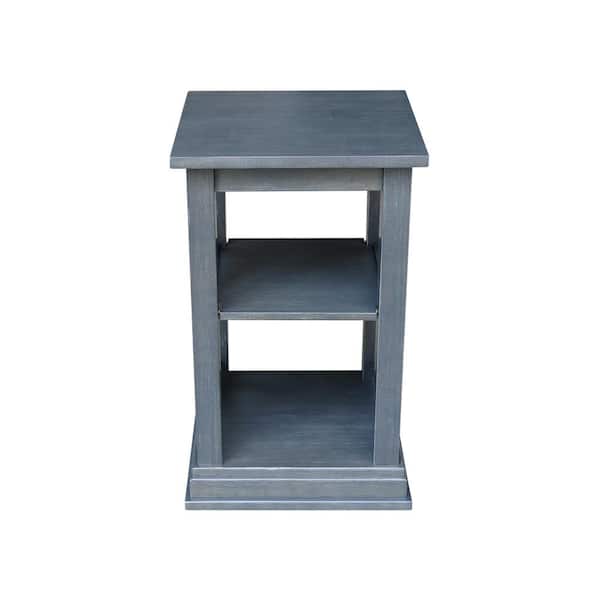International Concepts Hampton Heather Gray 26 in. H Solid Wood Accent Table