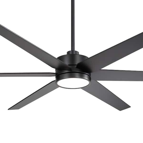 Flashwind Charlotte 6 ft. Indoor Black Modern Windmill Ceiling Fan with Color-Changing LED with Remote and Downrod Included