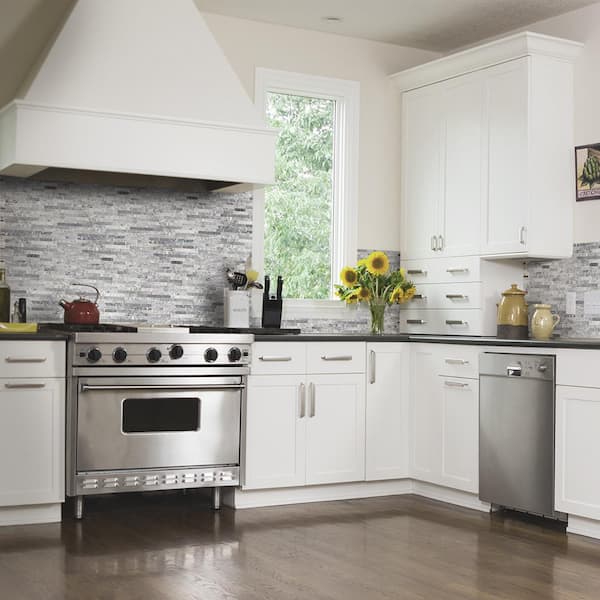Fortress Split Face Grey 11.75 in. x 12 in. Interlocking Split Face Marble Mosaic Tile (9.79 sq. ft./Case)