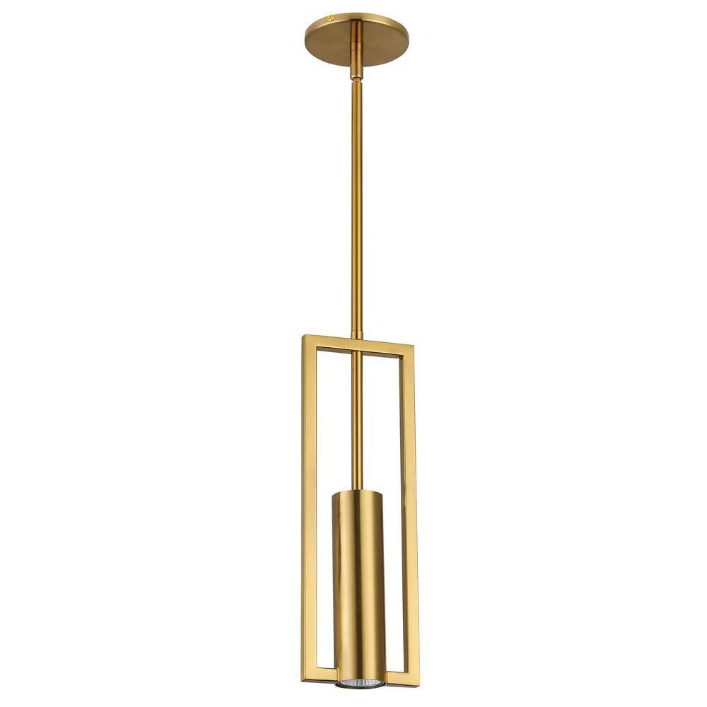 Pauline 1-Light Aged Brass Tubed Pendant Light