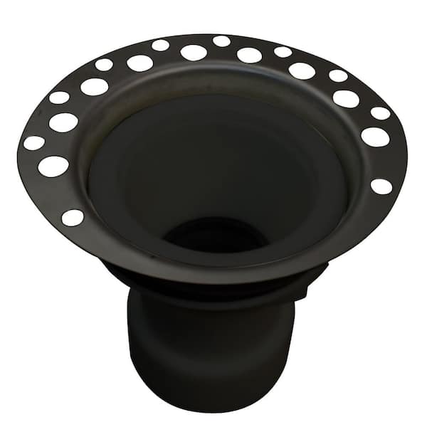 Westbrass Island Drain Assembly for Freestanding Bathtub with 2 in. x 1-1/2 in. Adapter, ABS Black