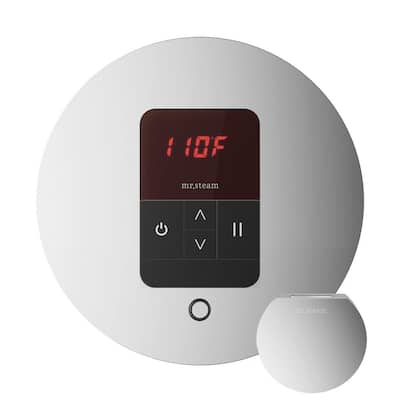 Basic Butler Steam Shower Control Package with Round iTempo Control and Linear Steamhead in Polished Chrome
