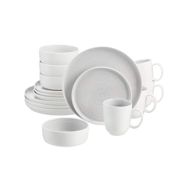 Home Decorators Collection Chastain 16-Piece Swirl Shadow Gray Porcelain Dinnerware Set (Service for 4)