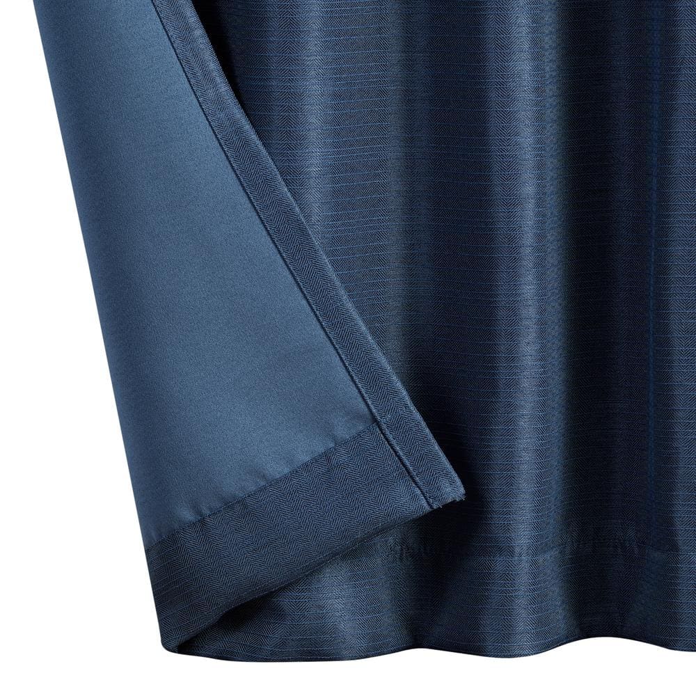 Indigo Thermal Insulated Room Darkening Back Tab Curtains