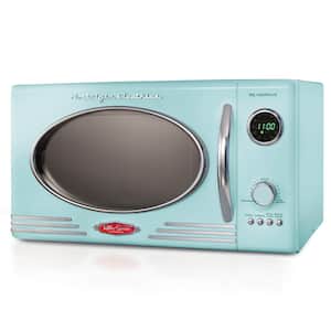 Retro Series 19.5 in. Wide 0.9 cu. ft. 800-Watt Countertop Microwave in Aqua