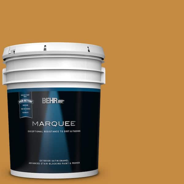 BEHR MARQUEE 5 gal. #UL150-1 Golden Leaf Satin Enamel Exterior Paint and Primer in One