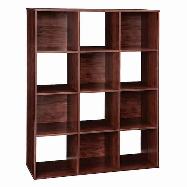 Cubeicals 47.56 in. H x 35.91 in. W x 11.61 in. D Dark Cherry Laminate 12-Cube Storage Organizer