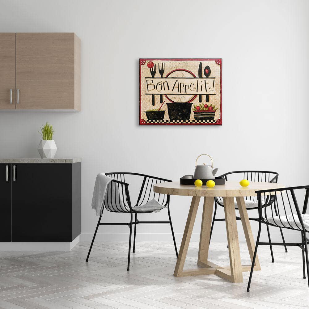Bon Appetit Vintage Kitchen Canvas Wall Art, 24 x 30