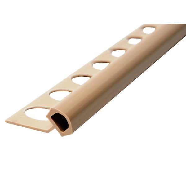 TrimMaster TrimMaster PVC Bullnose Tile Edging Trim, Bahaman, 3/8 in. x 98-1/2 in.