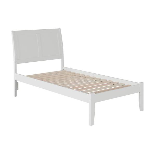 AFI Portland Twin Platform Bed with Open Foot Board in White AR8921002