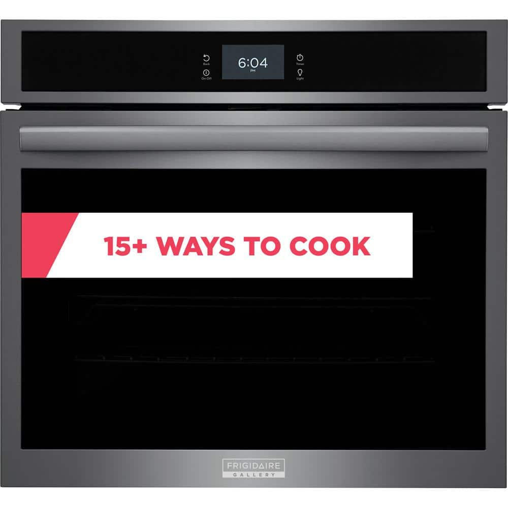 FRIGIDAIRE GALLERY 30 in. Single Electric Built-In Wall Oven with Total Convection in Smudge-Proof Black Stainless Steel, Smudge-ProofÂ® Black Stainless Steel