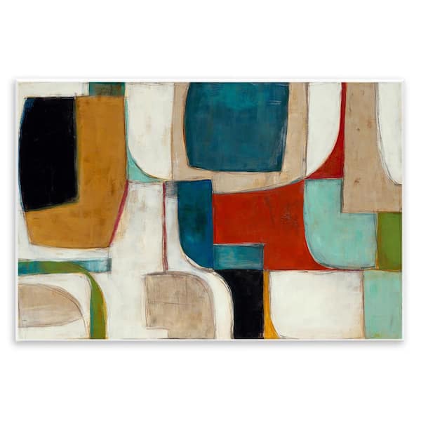 Stupell Industries Abstract Cubism Shapes by Kippi Leonard Unframed Abstract Graphic Art Print 13 in. x 19 in.