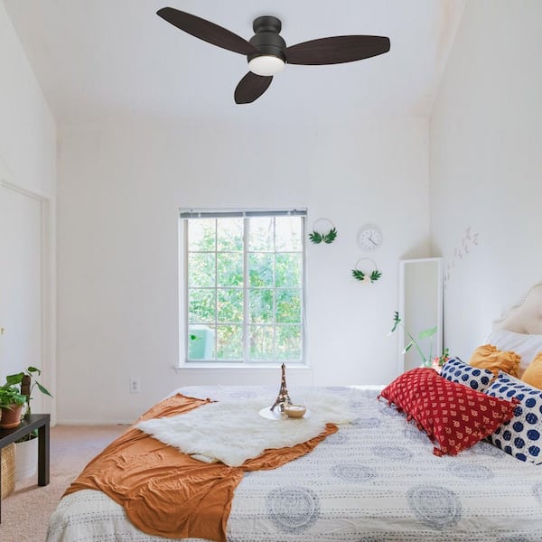 Trendsetter 48 in. Dimmable LED Indoor/Outdoor Black Smart Ceiling Fan with Light and Remote, Works w/Alexa/Google Home