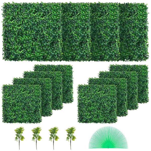 SVOPES 20 in. x 20 in. x 1.6 in. Artificial Boxwood Panels Grass Backdrop Wall Hedge Screen UV Protected Vinyl Garden Fence