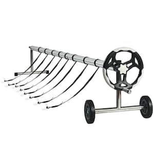18 ft. L Adjustable Aluminum Tube Pool Cover Reel with Hand Crank and Wheels
