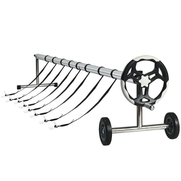 ANGELES HOME 18 ft. L Adjustable Aluminum Tube Pool Cover Reel with Hand  Crank and Wheels M75-8BA81+ - The Home Depot