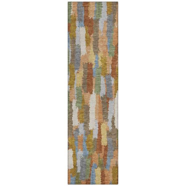 Chantille Machine Washable Indoor/Outdoor Abstract ACN2437 Copper 2 ft. x 7 ft. Runner Rug