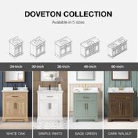 Doveton 30 in. Single Sink Freestanding Weathered Tan Bath Vanity with White Engineered Marble Top (Fully Assembled)