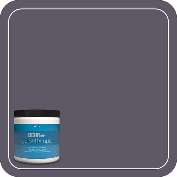 BEHR PREMIUM PLUS 8 oz. #S570-7A Plush Purple Satin Enamel Interior/Exterior Paint & Primer Color Sample