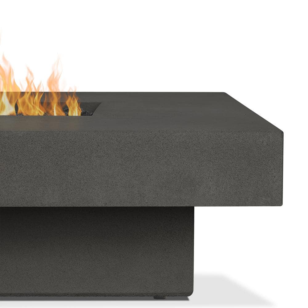 Carbon Gray 72" Rectangular Concrete Gas Fire Pit Table