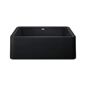 IKON 30 in. Farmhouse/Apron-Front Single Bowl Coal Black Granite Composite Kitchen Sink
